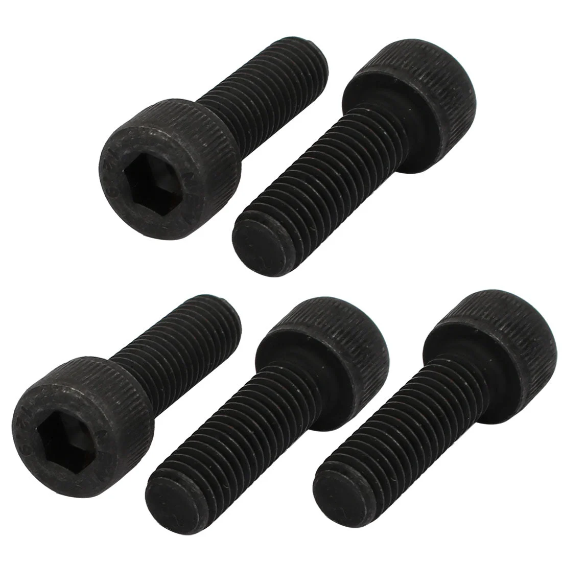 5pcs M8x25mm Fully Thread 12.9 Grade Hex Socket Cap Left Hand Screw Bolt Black