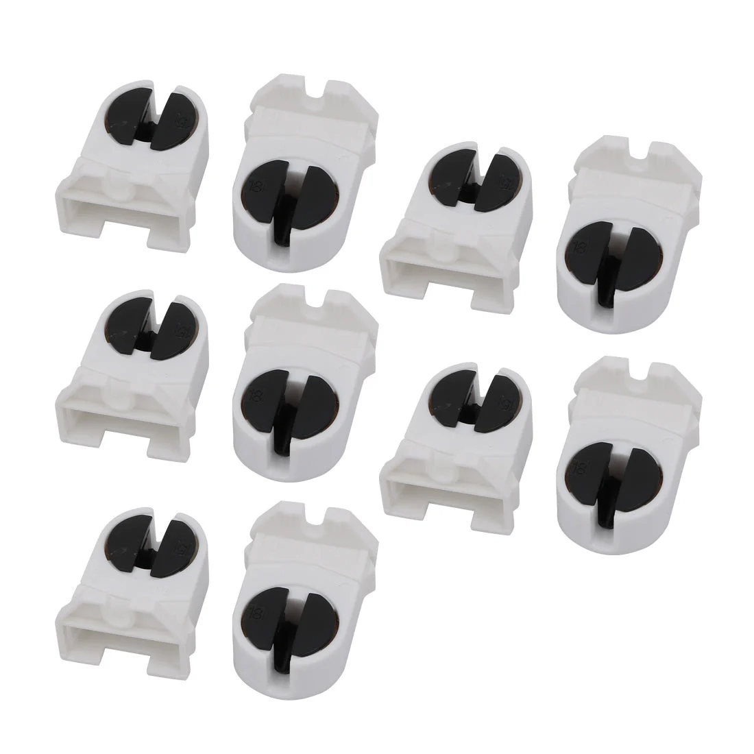 10Pcs AC 500V 2A G5-F288L T5 Light Socket G5 Base Fluorescent Lamp Holder White