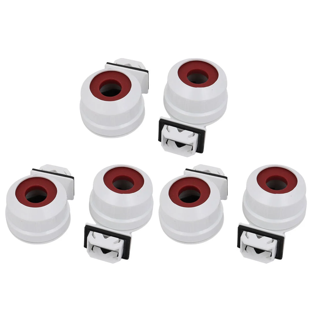6pcs AC 500V 2A G5-F288G T5 Light Socket G5 Base Fluorescent Lamp Holder White w Cover
