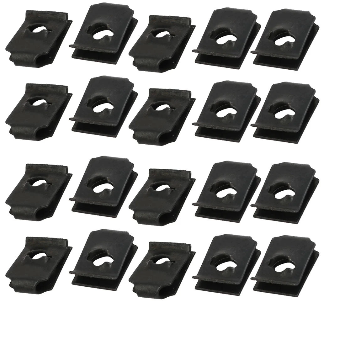 20pcs Spring Steel Speed Fastener U Nut Clip Black for M4 / ST3.5 Screw Bolt
