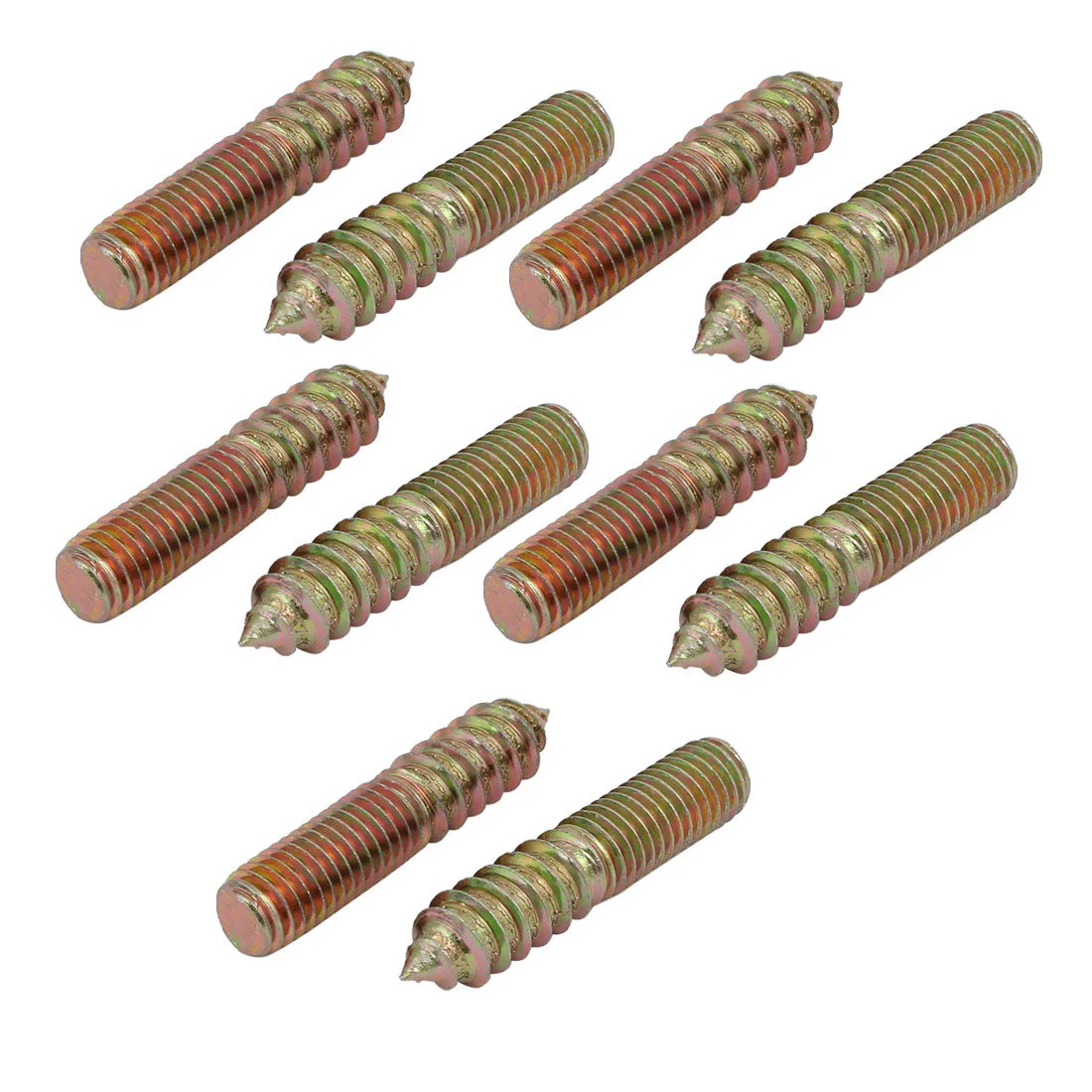 M10x50mm Carbon Steel Zinc Plated Hanger Bolt 10pcs