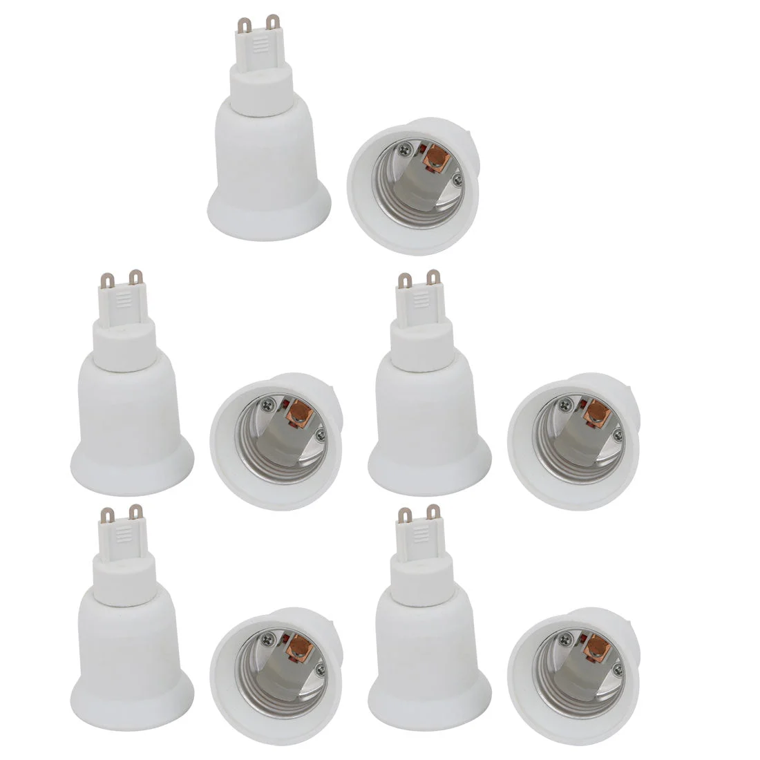10pcs G9 to E27 Extender Adapter Converter Light Bulb Socket Holder White