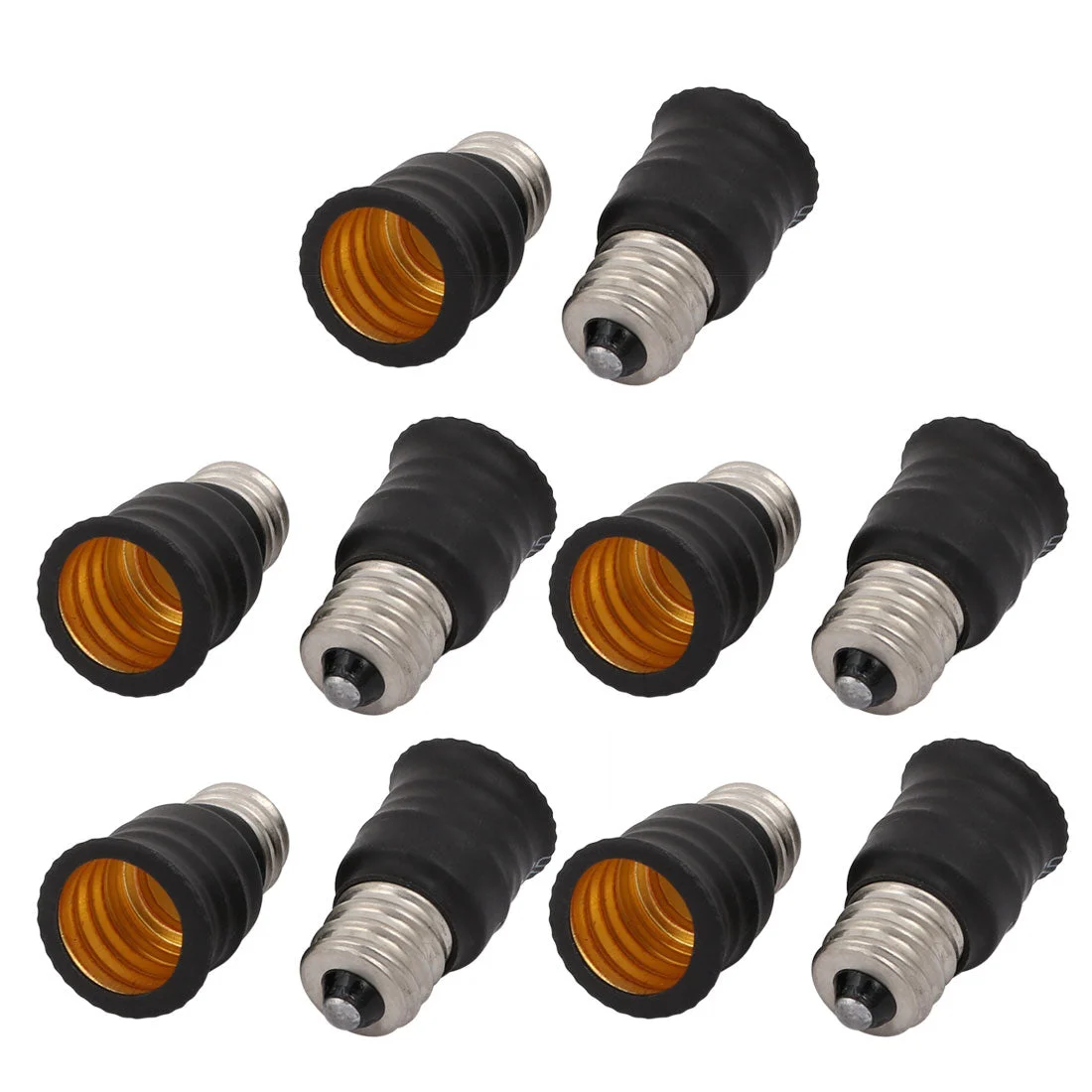 10pcs E12 to E14 Lamp Extender Adapter Converter Light Bulb Socket Holder Black