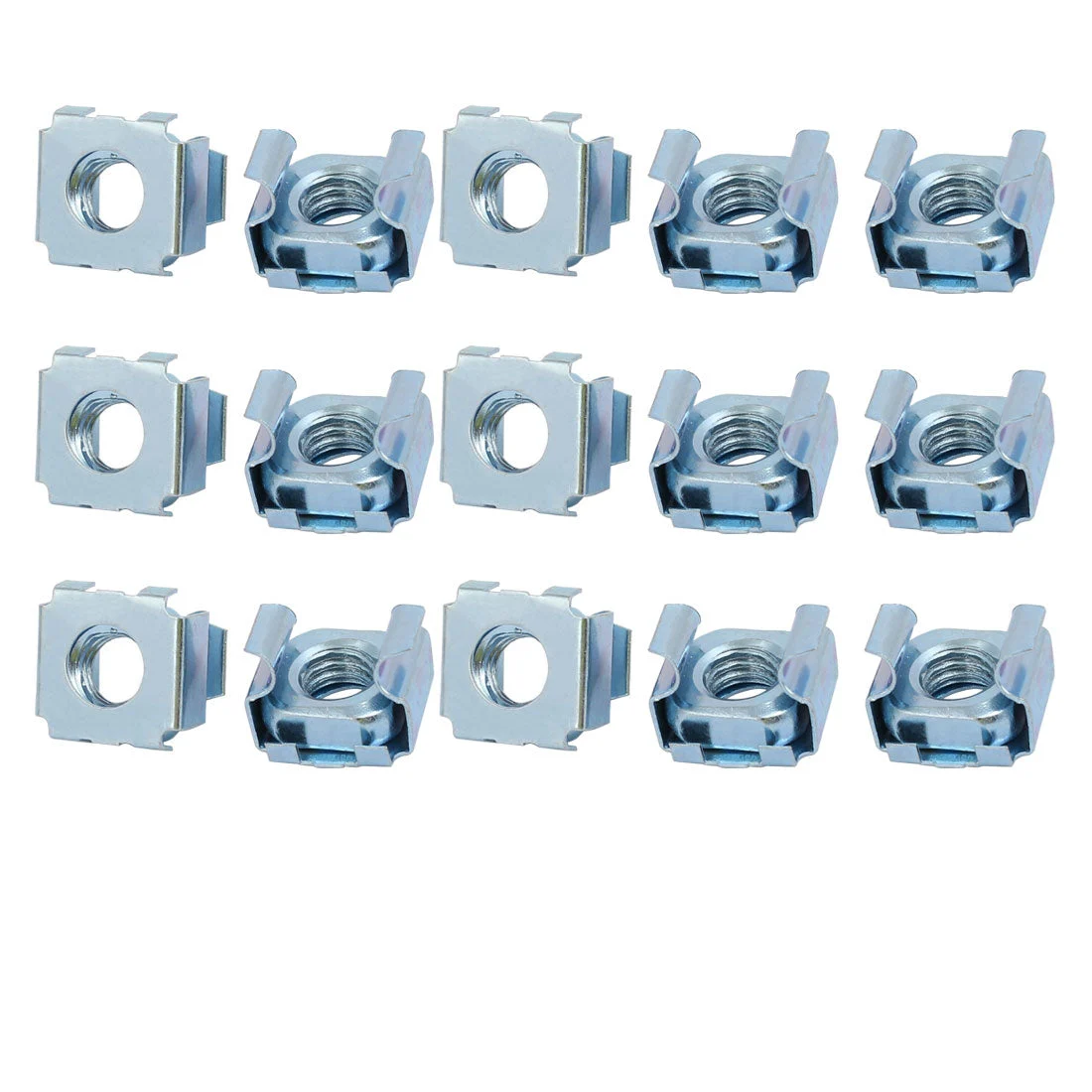 15pcs M8 65Mn Spring Steel Captive Cage Nut Silver Tone for Server Shelf Cabinet