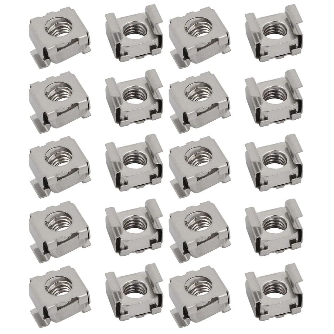 20pcs M6 Stainless Steel Cage Nut Silver Tone for Server Shelf Cabinet