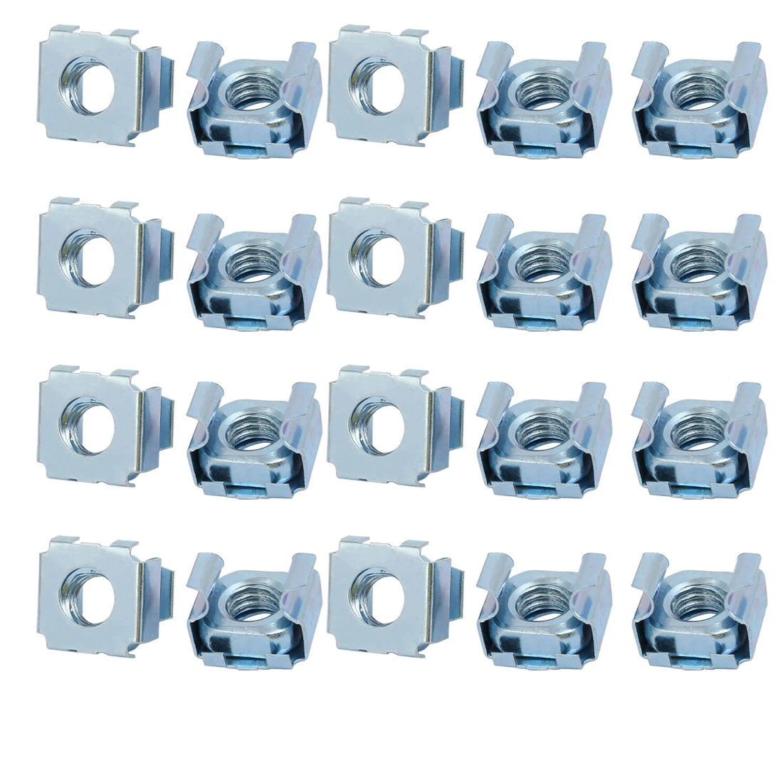 20pcs M8 65Mn Spring Steel Captive Cage Nut Silver Tone for Server Shelf Cabinet