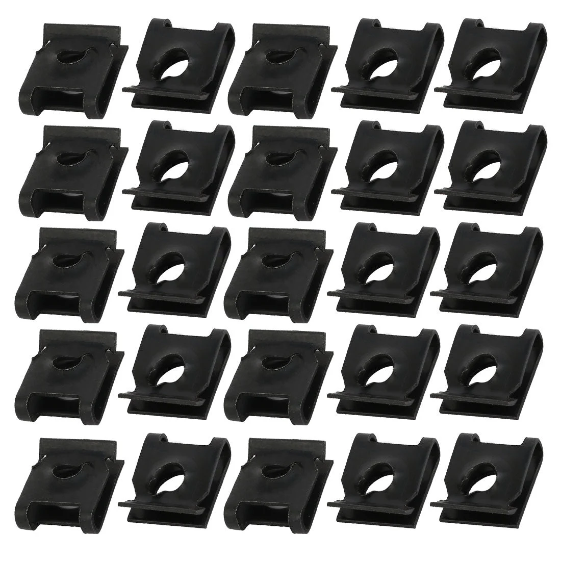 25pcs Fit M5/ST4.8 Screw 65Mn Steel Speed Fastener U Nut Black 14.5x12mm