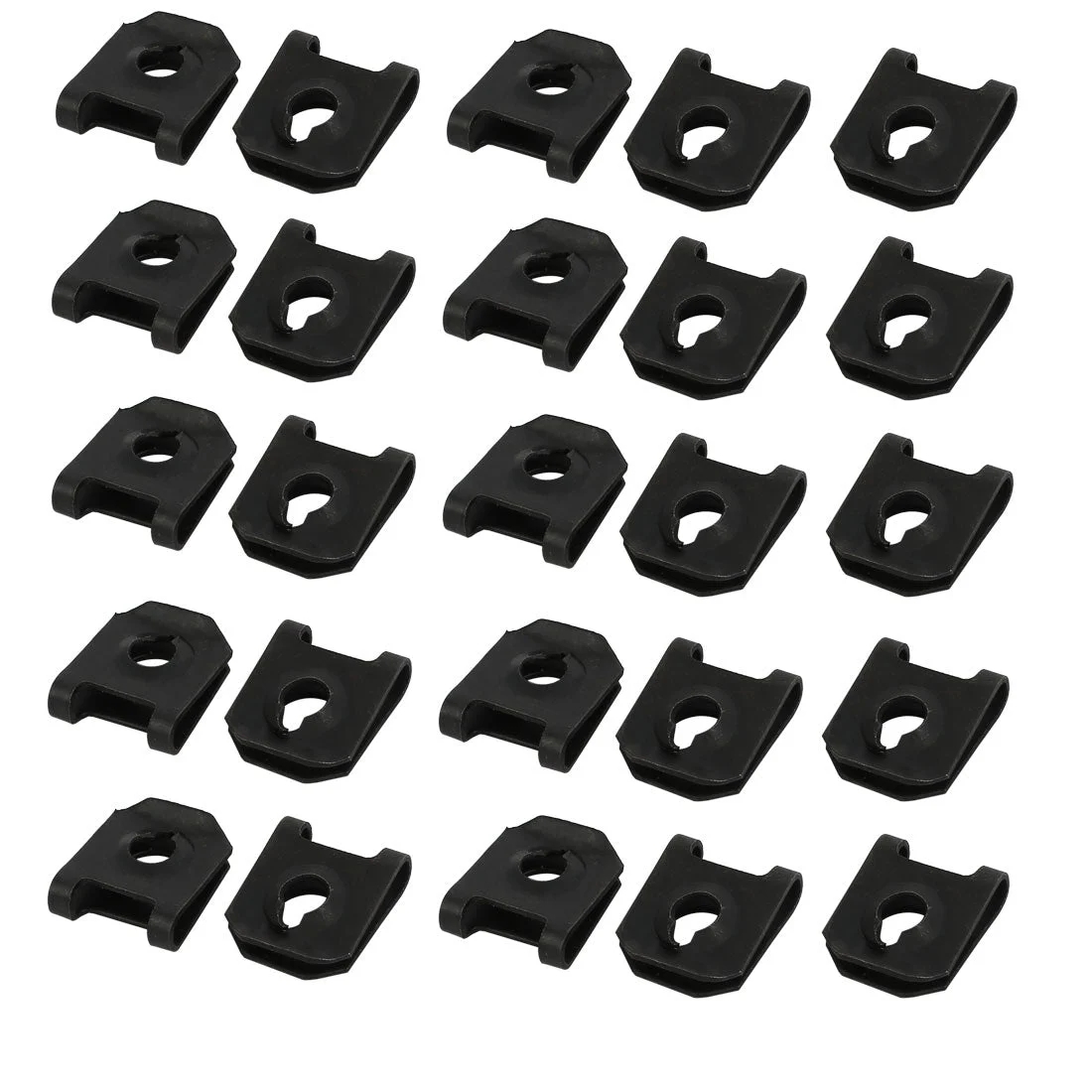 25pcs Fit M5/ST4.8 Screw 65Mn Steel Speed Fastener U Nut Black 15.5mm x 13mm