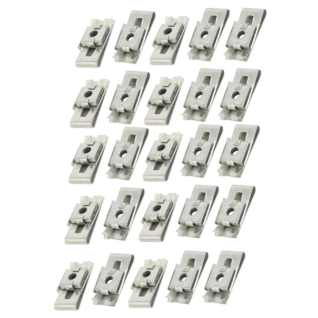 Fit M4 Screw 65Mn Spring Steel U Nut Silver Tone 25mm x 12.5mm 25pcs