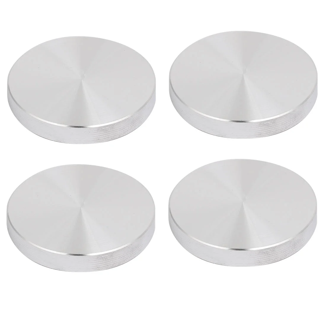 Uxcell 4pcs 50mm Dia 8mm Thickness M8 Thread Aluminum Disc Hardware for Glass Table