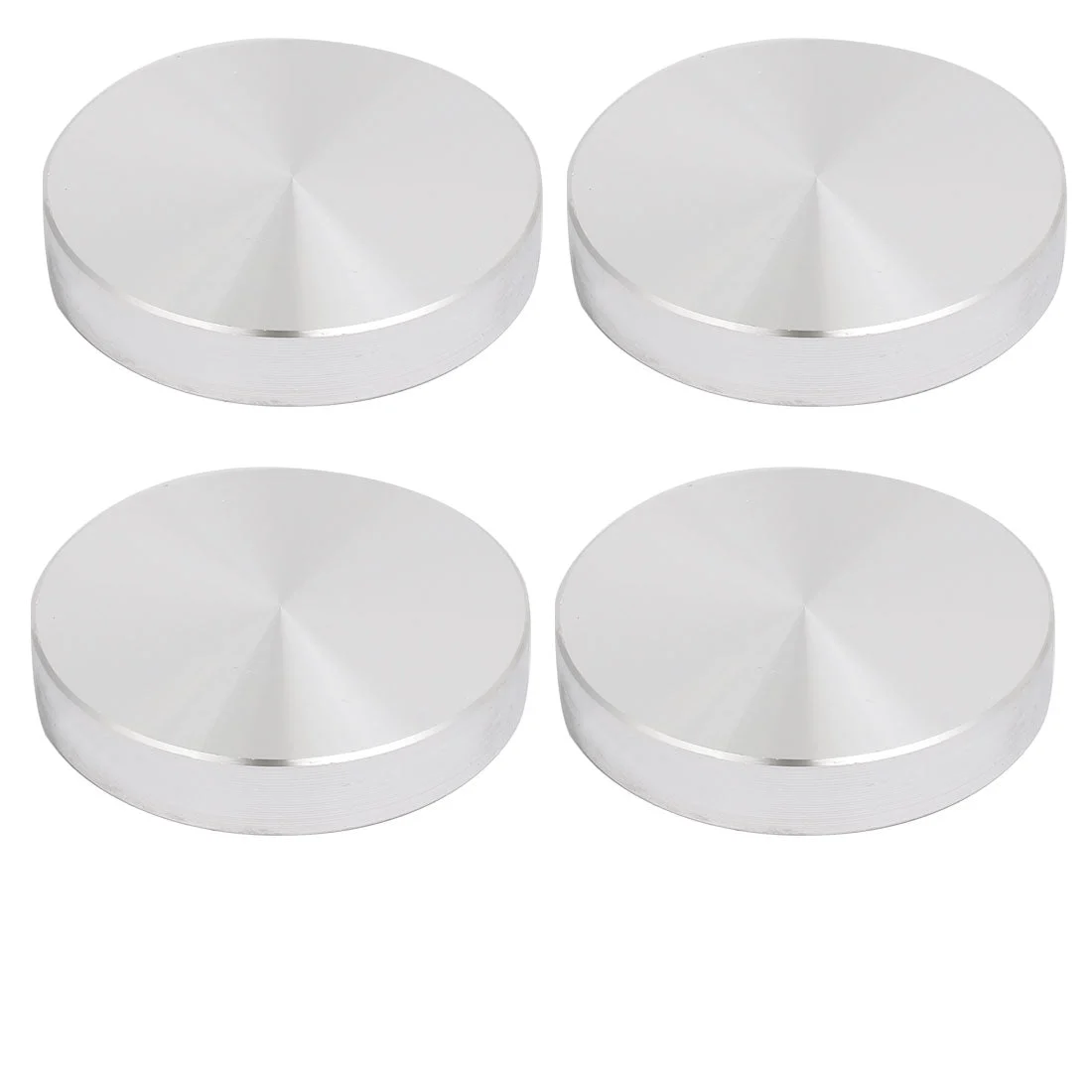 Uxcell 4pcs 55mm Dia 10mm Thickness M8 Thread Aluminum Disc Hardware for Glass Table