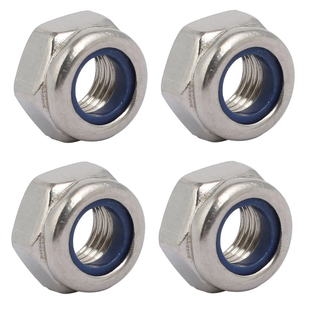4pcs M8 x 1mm Pitch Metric Fine Thread 304 Stainless Steel Hex Lock Nuts