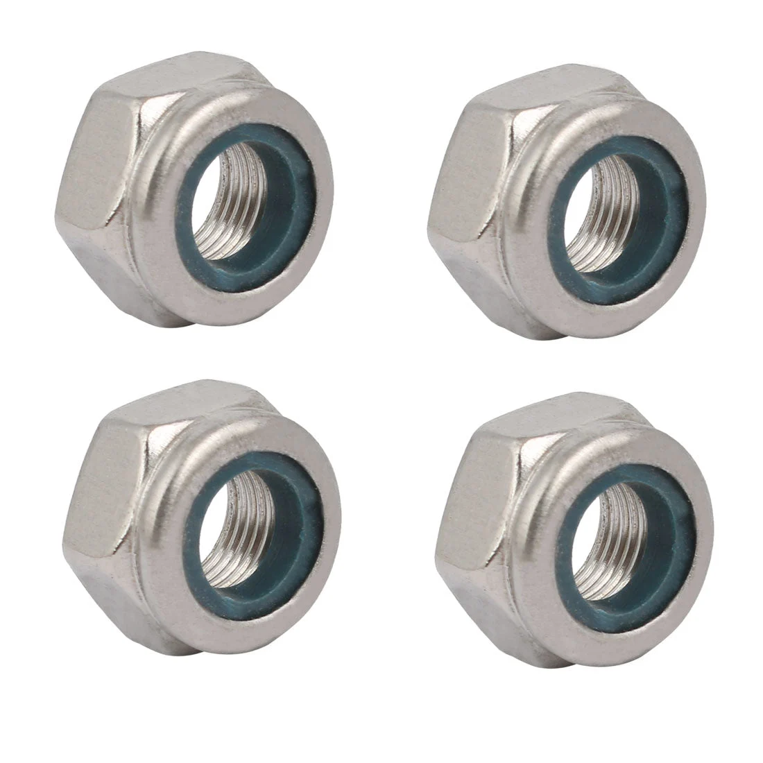 4pcs M10 x 1mm Pitch Metric Fine Thread 304 Stainless Steel Hex Lock Nuts