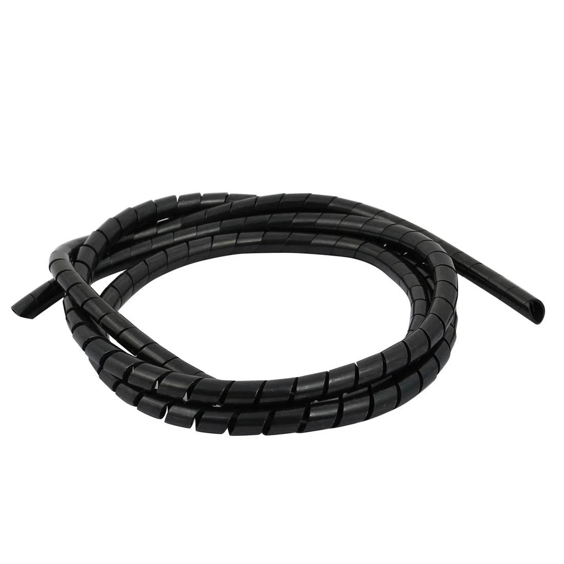 6mm Diameter Flexible Spiral Tube Cable Wire Wrap Manage Cord Black 1Meter Long