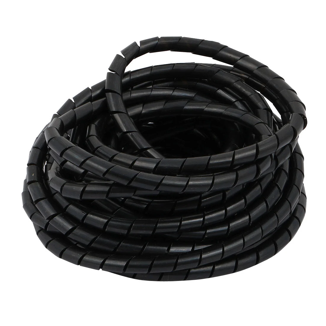 8mm Diameter Flexible Spiral Tube Cable Wire Wrap Manage Cord Black 5Meters Long