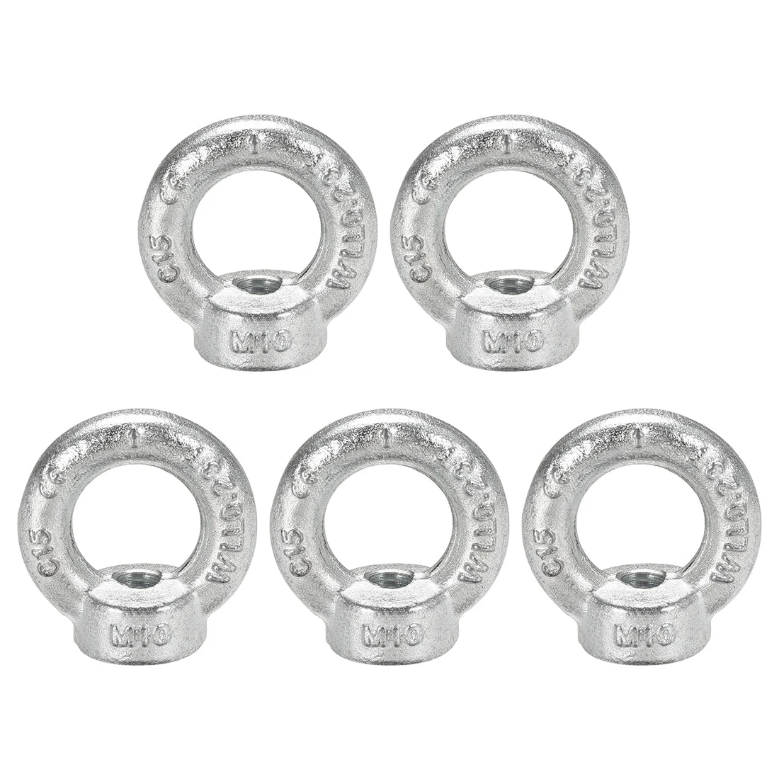 M10, Thread C15 Carbon Steel Zinc Plated DIN582 Lifting Ring Eye Nut 5pcs