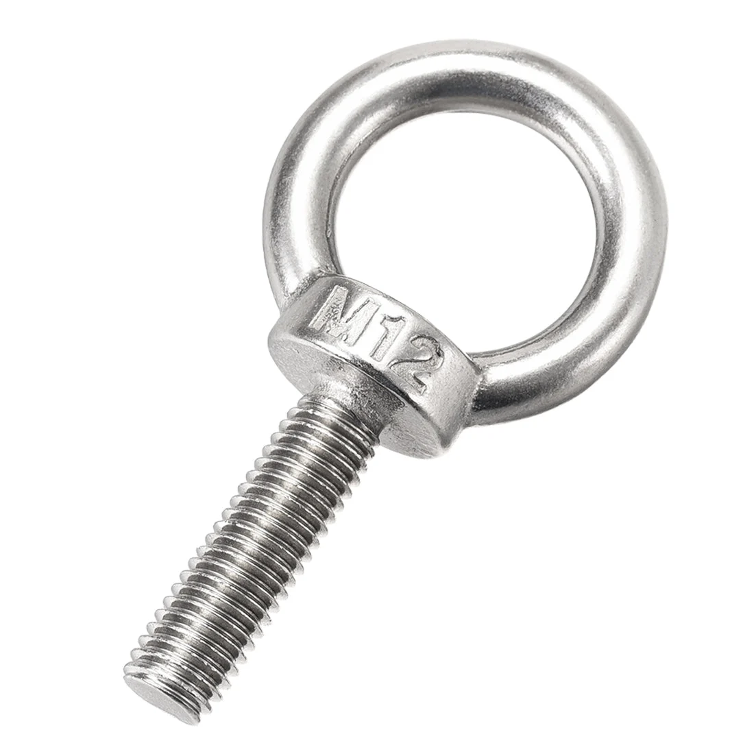 Uxcell Lifting Eye Bolt M12 x 40mm Male Thread 304 Stainless Steel for Hanging, Pack of 5