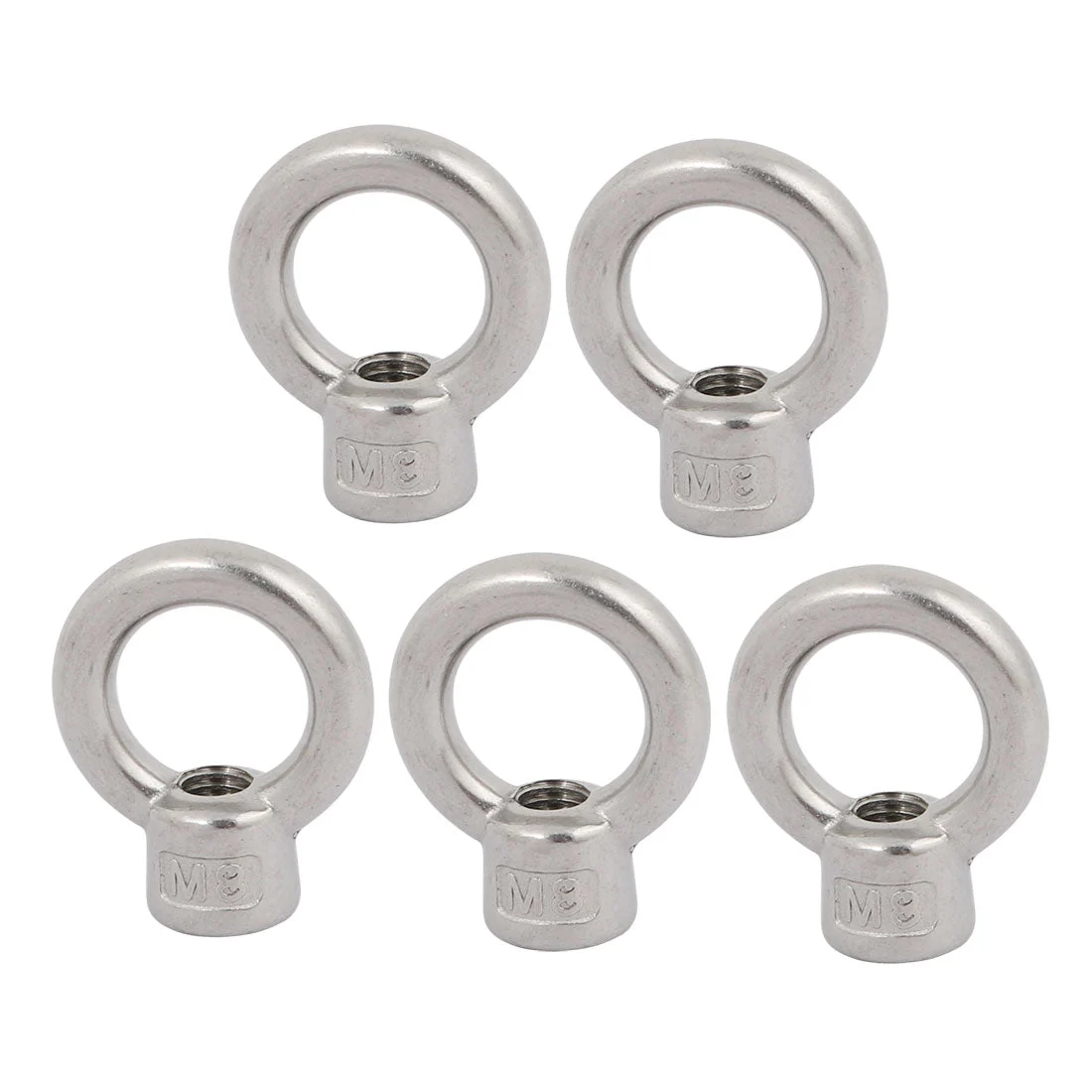 M8 Thread 304 Stainless Steel Japanese Style Ring Shaped Lifting Eye Nut 5pcs