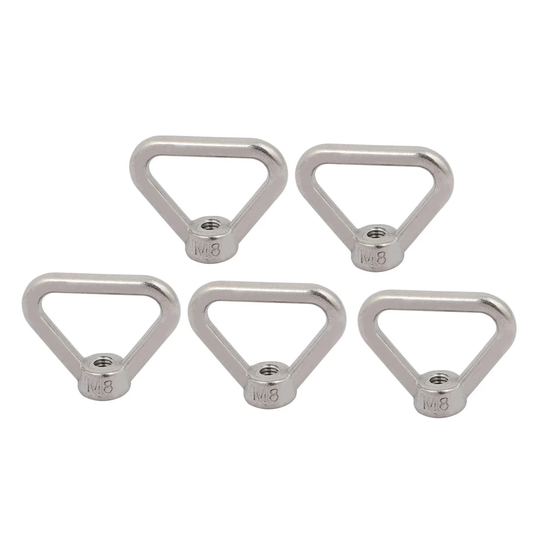 M8 Thread 304 Stainless Steel Triangle Ring Shaped Lifting Eye Nut 5pcs