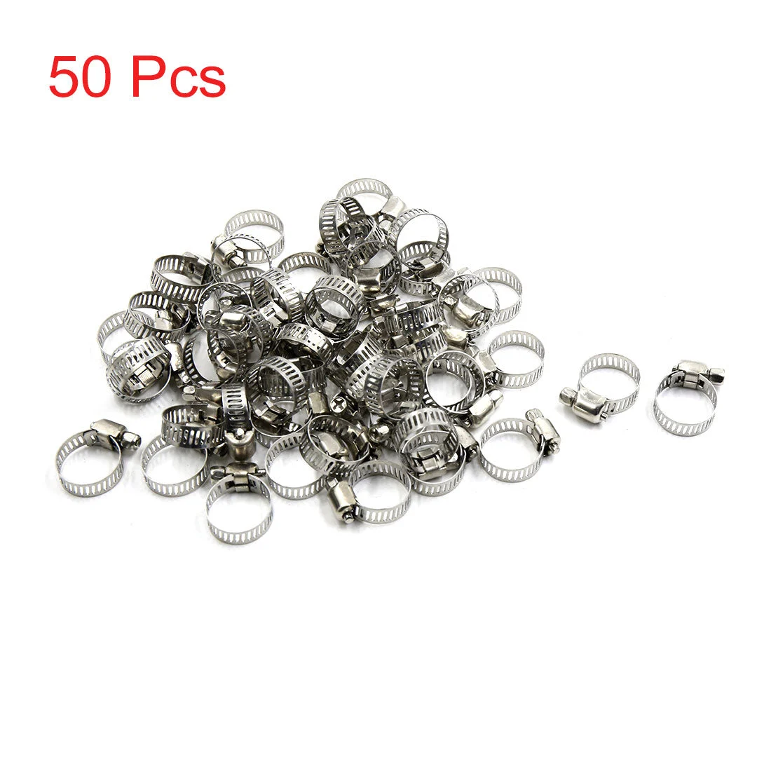 50Pcs 13-19mm Adjustable Stainless Steel Car Gear Hose Pipe Clamp Clips
