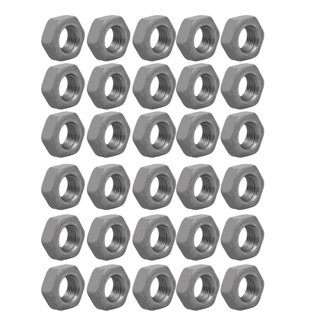 30pcs M10 Thread 1mm Pitch Carbon Steel Metric Left Hand Hex Nut