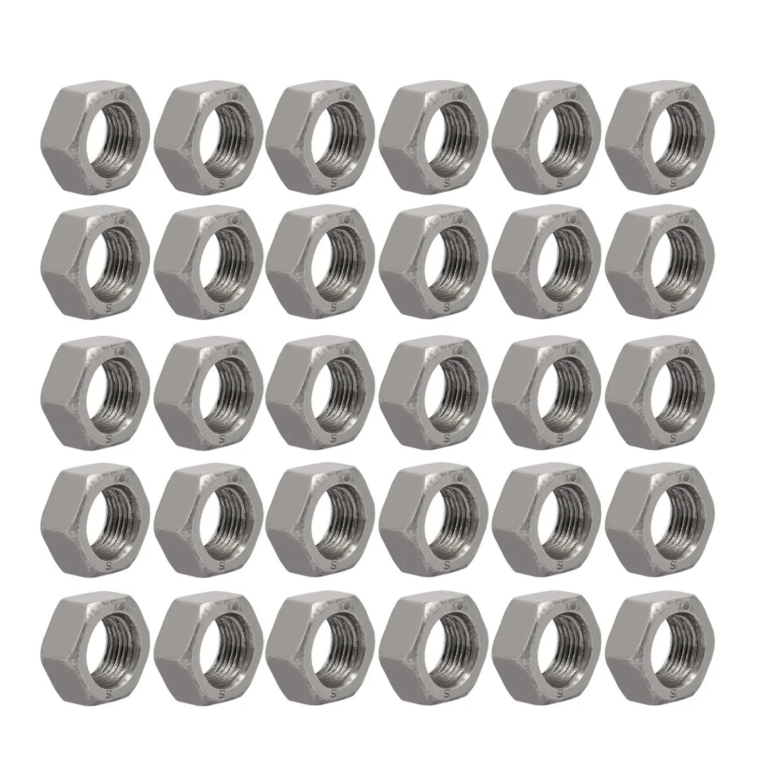 Uxcell 30pcs M16 x 1.5mm Pitch Metric Fine Thread Carbon Steel Left Hand Hex Nuts