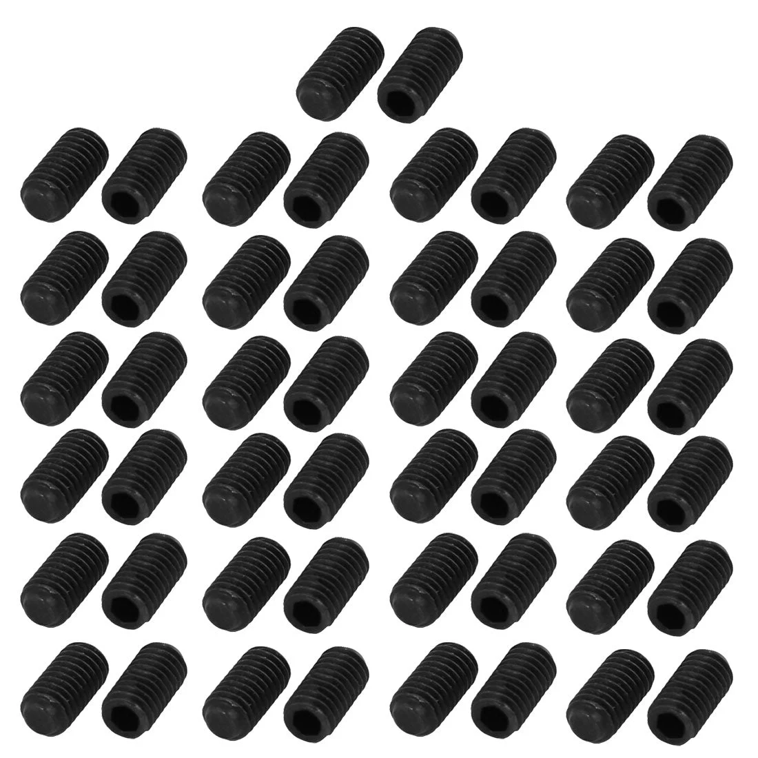 50 Pc M3 x 6mm Carbon Steel Hex Socket Drive Flat Point Grub Screw