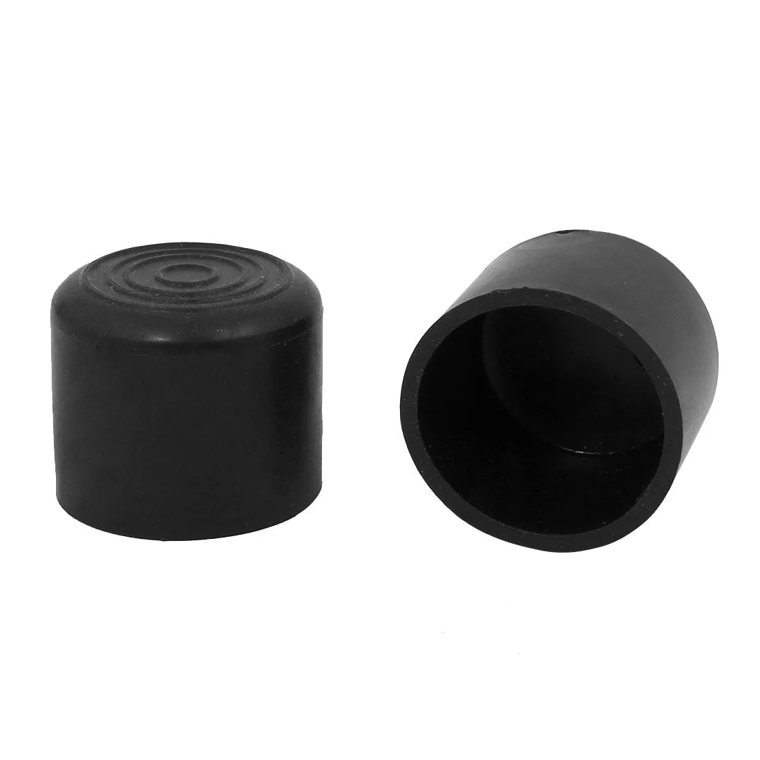 2pcs 30mm Dia Black PVC Rubber Round Cabinet Leg Insert Cover Protector