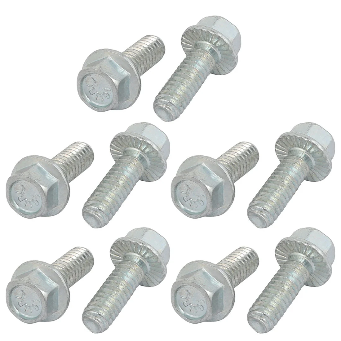 10Pcs 1/4-20 x 3/4 Inch Thread Carbon Steel Hex Serrated Head Flange Screw Bolt