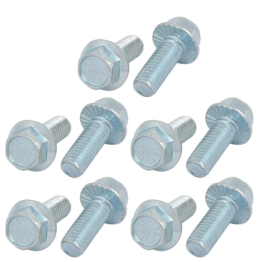 10Pcs 3/8-16 x 1 Inch Thread Carbon Steel Hex Serrated Head Flange Screw Bolt
