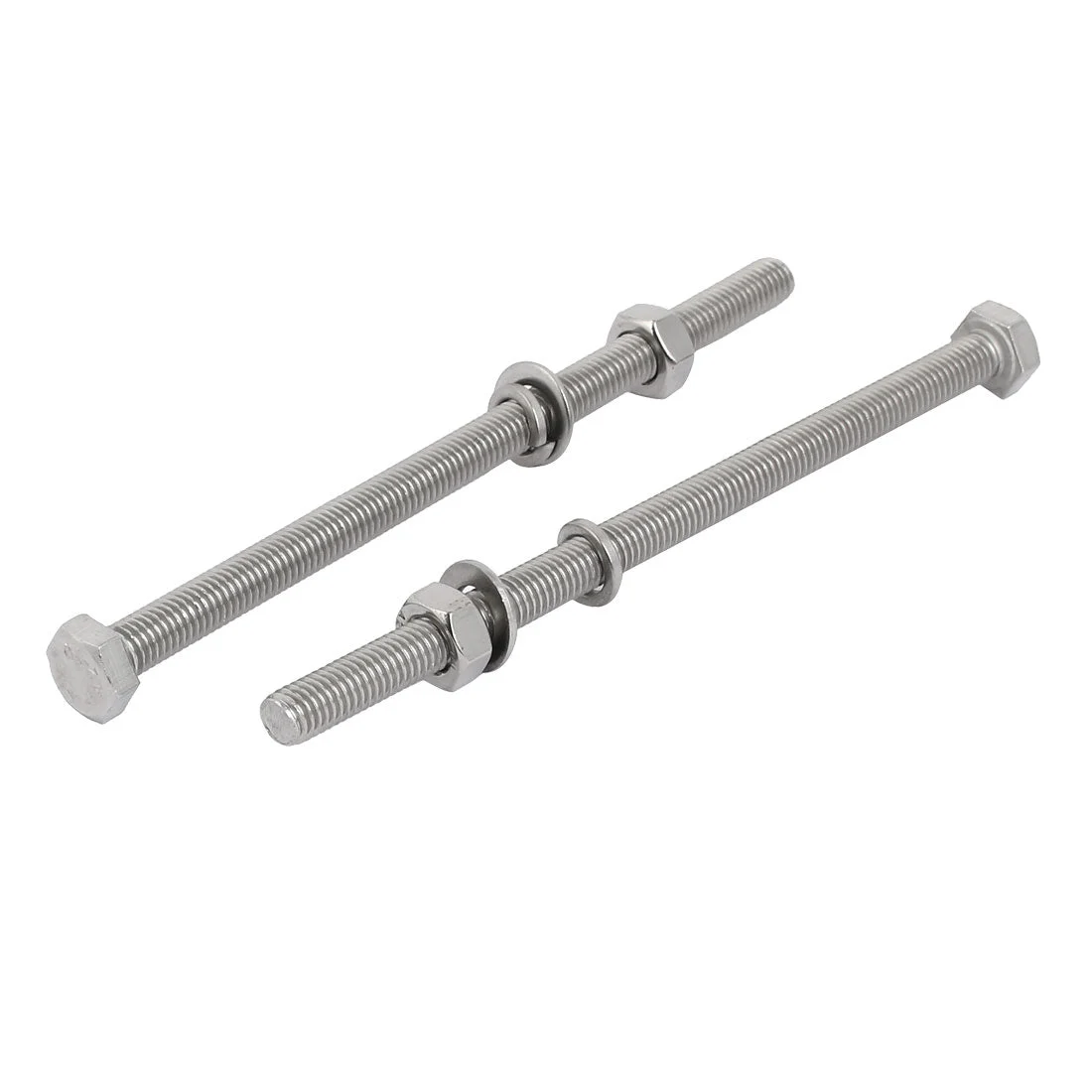 2 Set M8x140mm 304 Stainless Steel Hex Bolts w Nuts and Washers Assortment Kit
