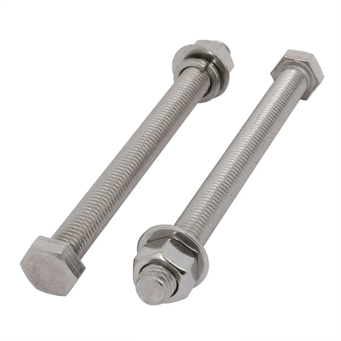 2 Set M12x140mm 304 Stainless Steel Hex Bolts w Nuts and Washers Assortment Kit