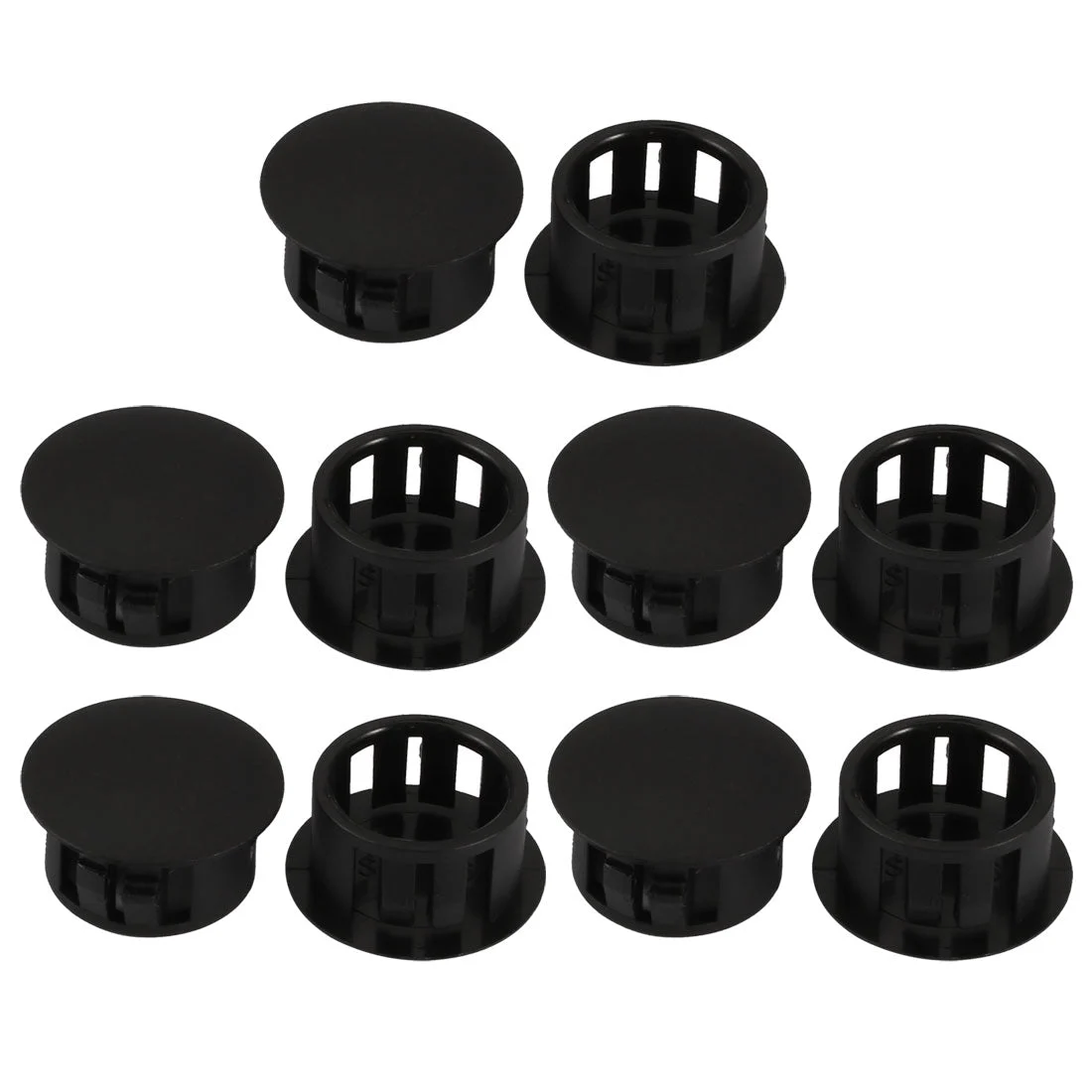 10pcs 16mm Dia Black Plastic Tubing Plug Door and Window Locking Hole Plugs