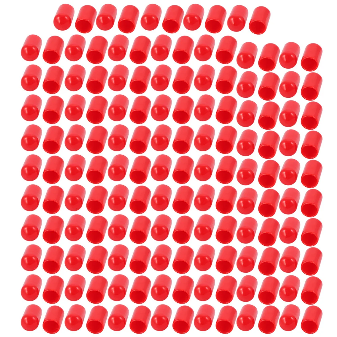 150Pcs 7mm Inner Dia PVC Flexible Vinyl End Cap Screw Thread Protector Cover Red
