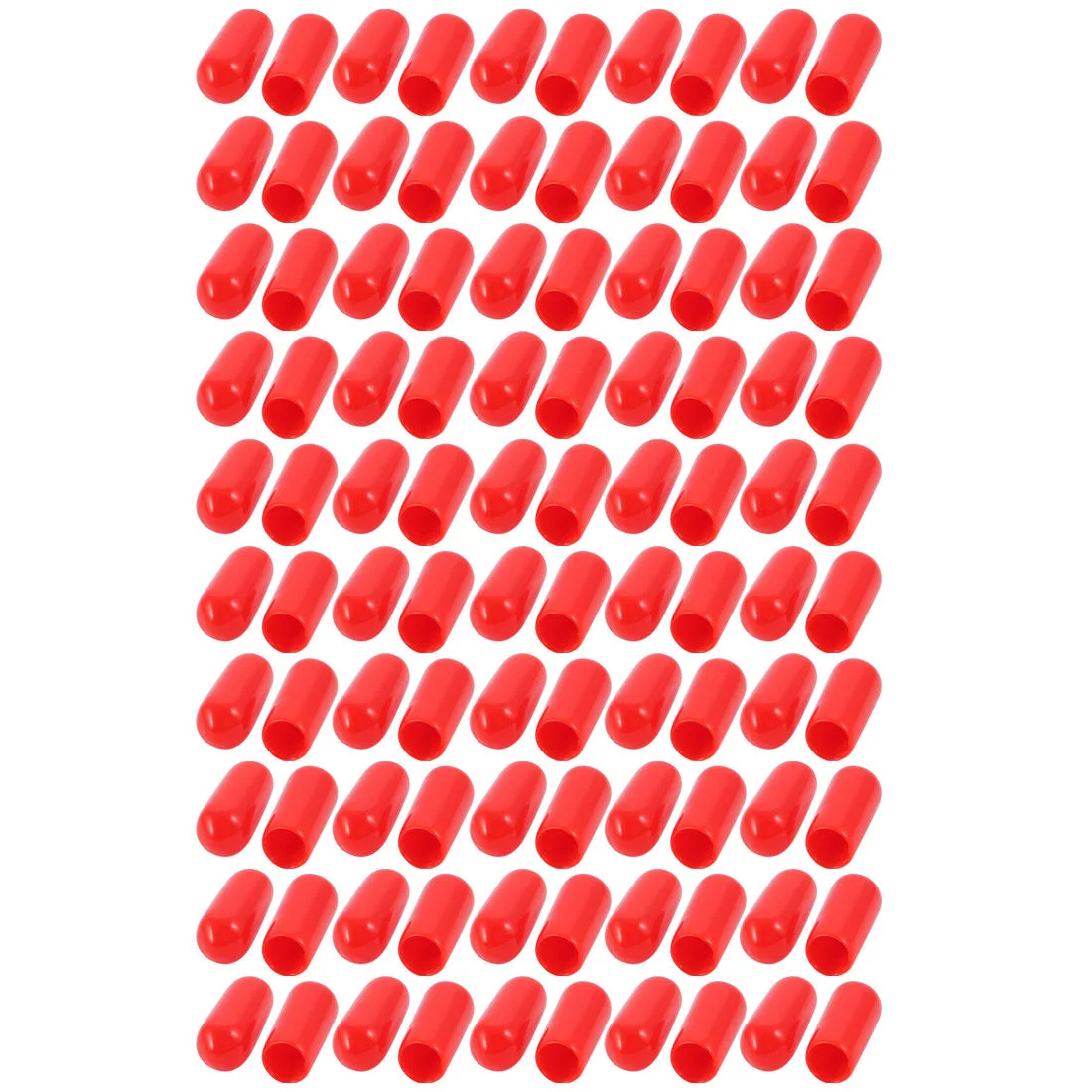 100Pcs 5mm Inner Dia PVC Flexible Vinyl End Cap Screw Thread Protector Cover Red
