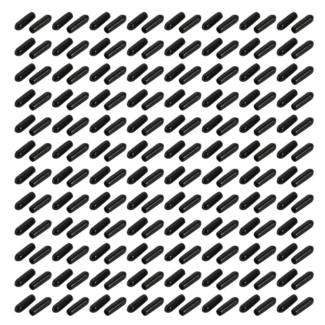 150pcs 3mm Inner Dia PVC Flexible Vinyl Cap Screw Thread Protector Cover Black