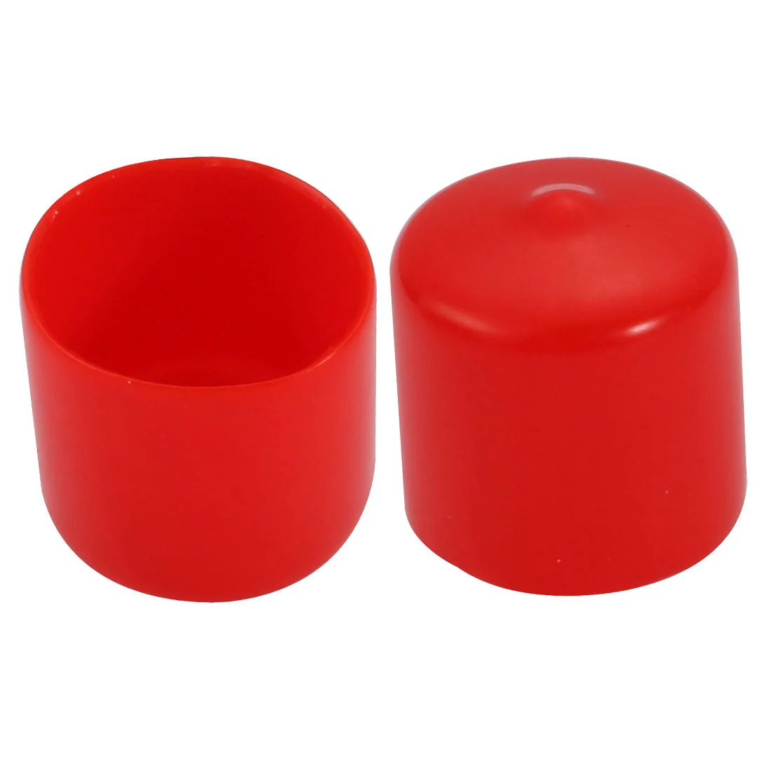 2Pcs 23mm Inner Dia PVC Flexible Vinyl End Cap Screw Thread Protector Cover Red