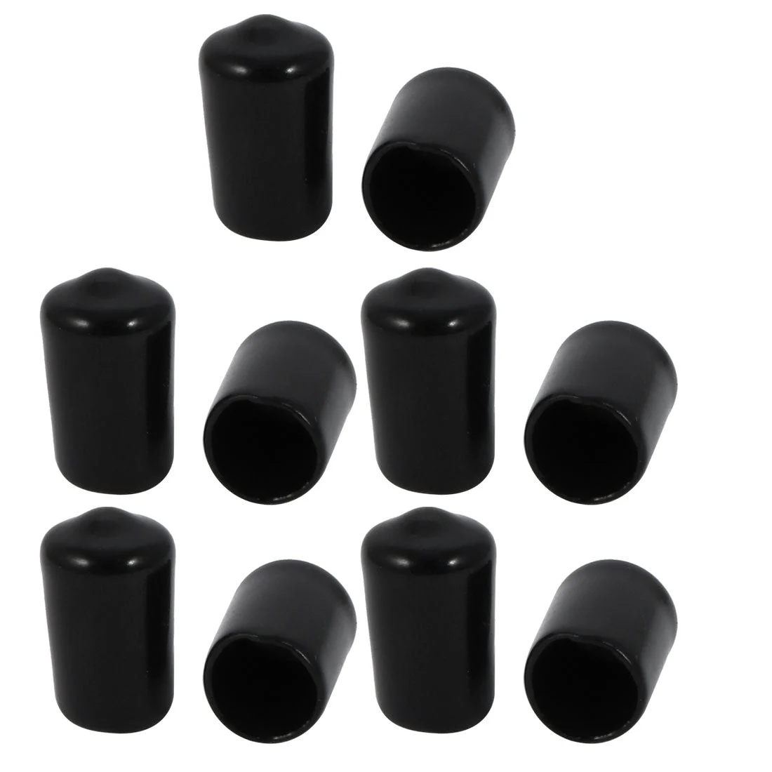 10 Pcs 9mm Inner Dia PVC Vinyl End Cap Bolt Screw Thread Protector Black