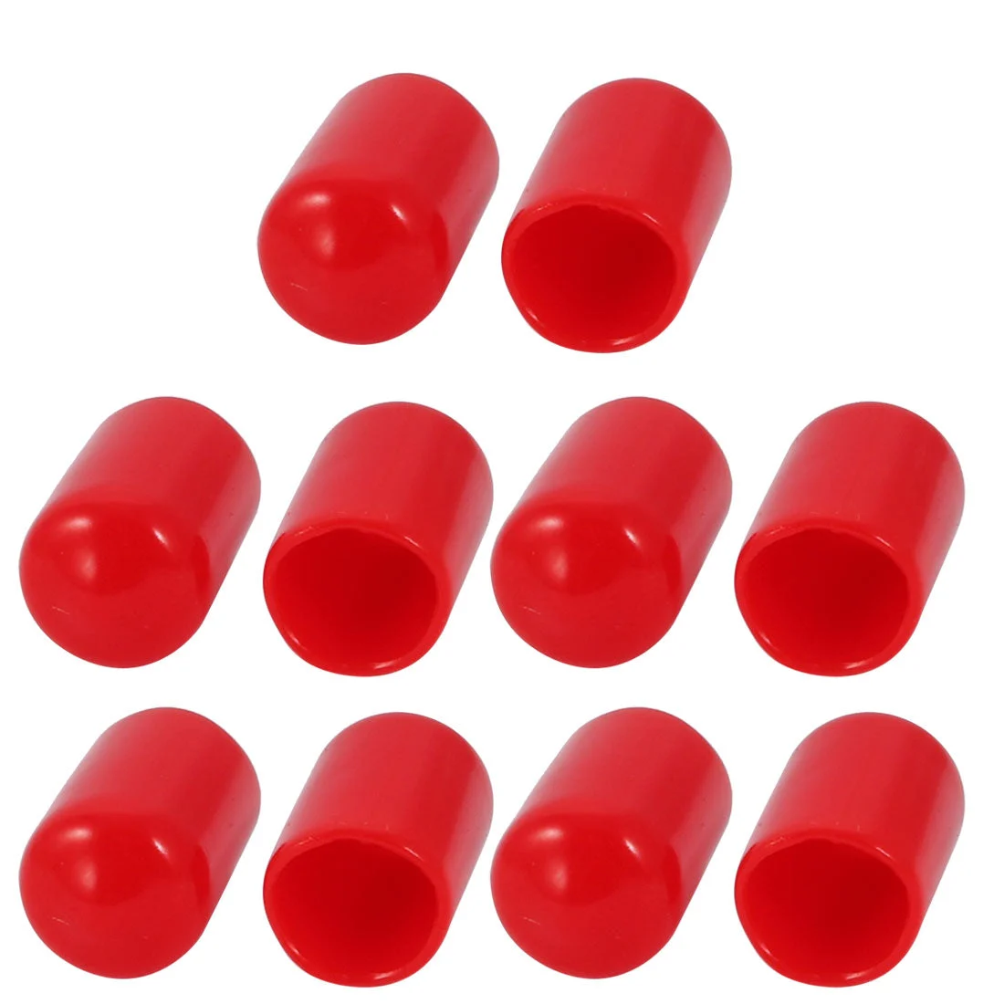 10 Pcs 9mm Inner Dia PVC Vinyl End Cap Bolt Screw Thread Protector Red