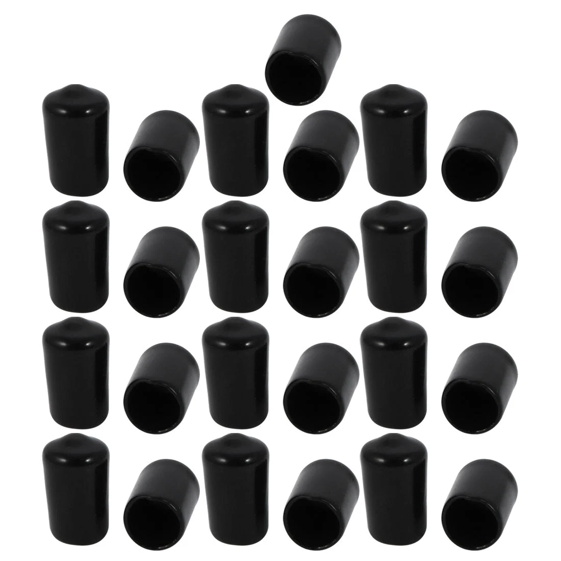 25 Pcs 9mm Inner Dia PVC Vinyl End Cap Bolt Screw Thread Protector Black