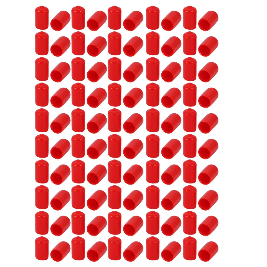 100 Pcs 10mm Inner Dia PVC Vinyl End Cap Bolt Screw Thread Protector Red