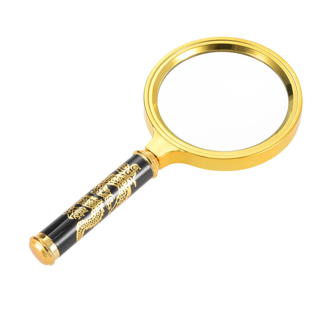 Uxcell 65mm 10X Handheld Book Magnifying Glass Lens Magnifier Gold Tone