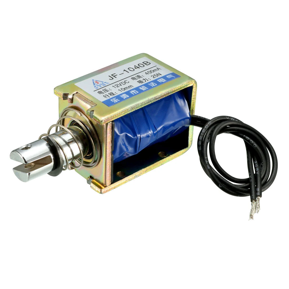 JF-1040B DC 12V 400mA 25N 10mm Pull Push Type Linear Motion Solenoid Electromagnet