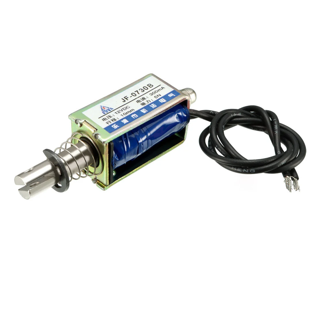 JF-0730B DC 12V 300mA 12W 5N 10mm Pull Push Type Linear Motion Solenoid Electromagnet