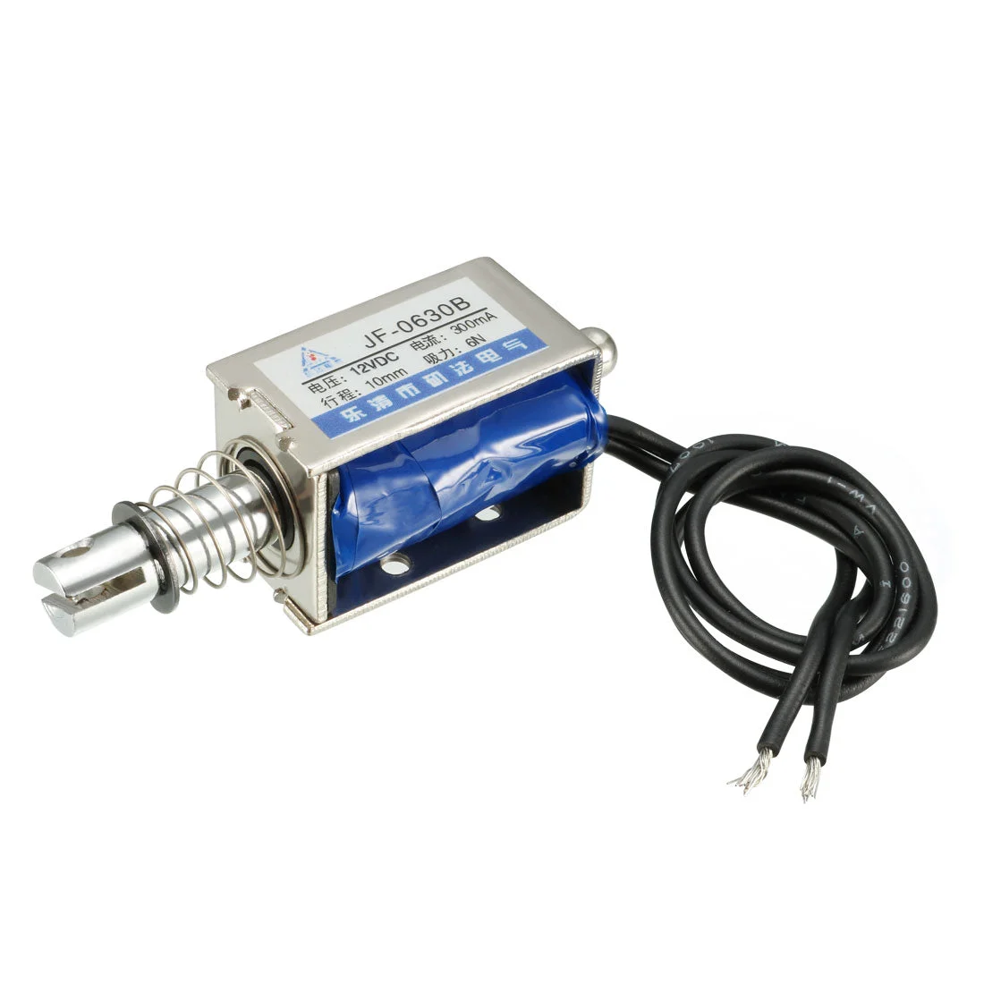 JF-0630B DC 12V 300mA 8.4W 6N 10mm Pull Push Type Linear Motion Solenoid Electromagnet