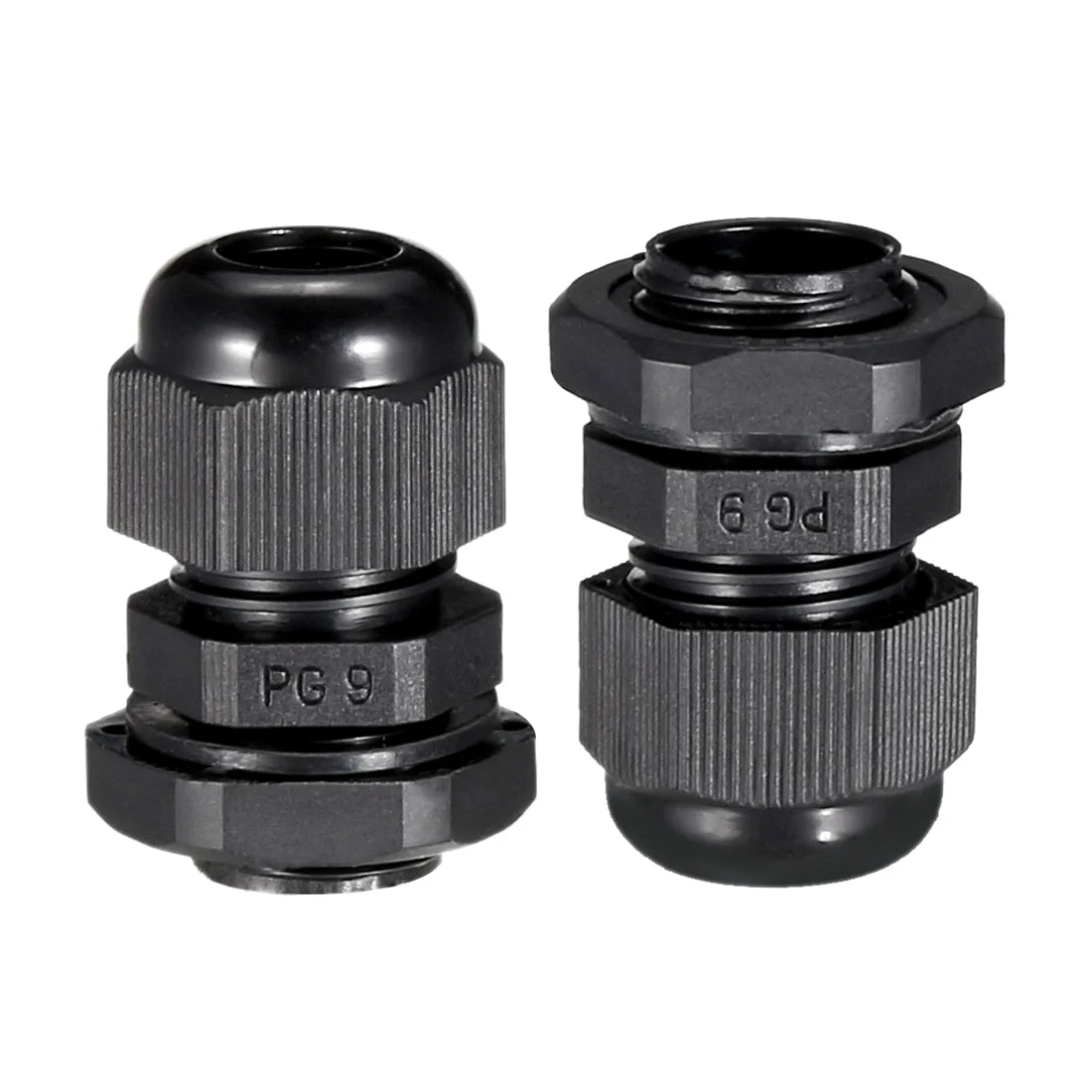 Uxcell 100Pcs PG9 Cable Gland Waterproof Connector Plastic Wire Glands Joints Black for 4-8mm Dia Wires