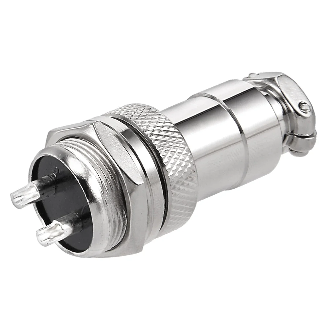 Aviation Connector, 16mm 2P 7A 125V GX16-2 Waterproof Male Wire Panel Power Chassis Metal Fittings Connector Aviation Silver Tone