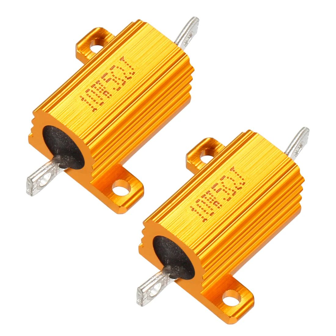 2 Pcs Aluminum Case Resistor 10W 5 Ohm Wirewound for LED Converter with Rod Post 10W5RJ
