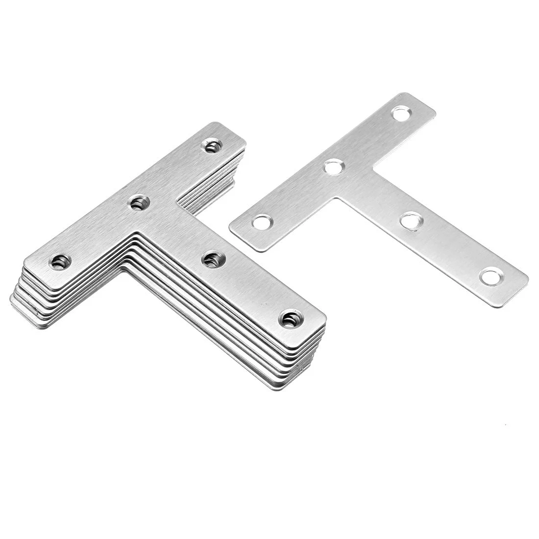 Flat T Shape Repair Mending Plate, 80mmx80mm, Stainless steel Joining Bracket Support Brace, 10pcs