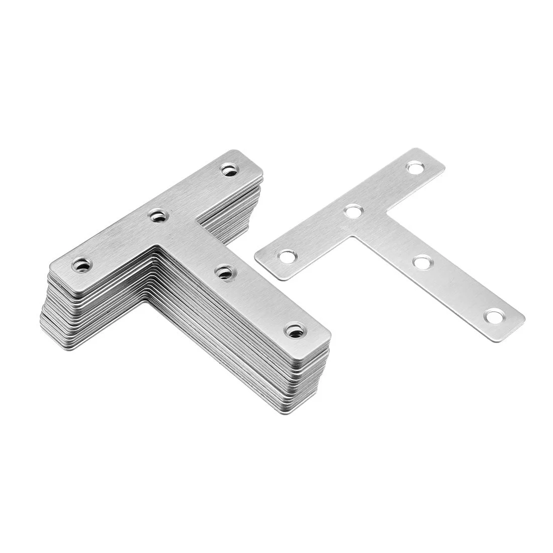 Flat T Shape Repair Mending Plate, 80mmx80mm, Stainless steel Joining Bracket Support Brace, 20 pcs